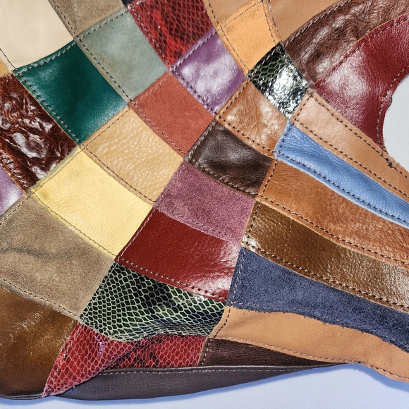 Vintage patchwork leather purse - Picture 5 of 8